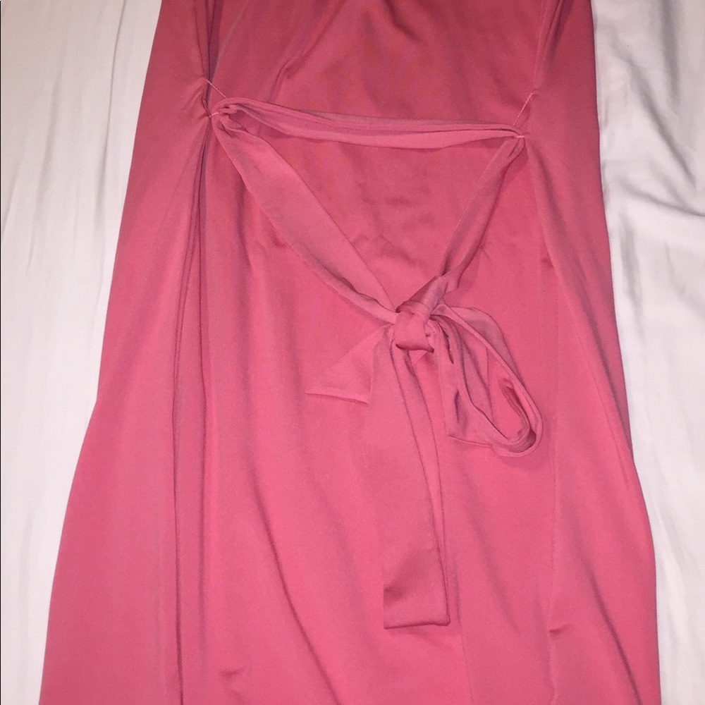 Strapless salmon summer dress